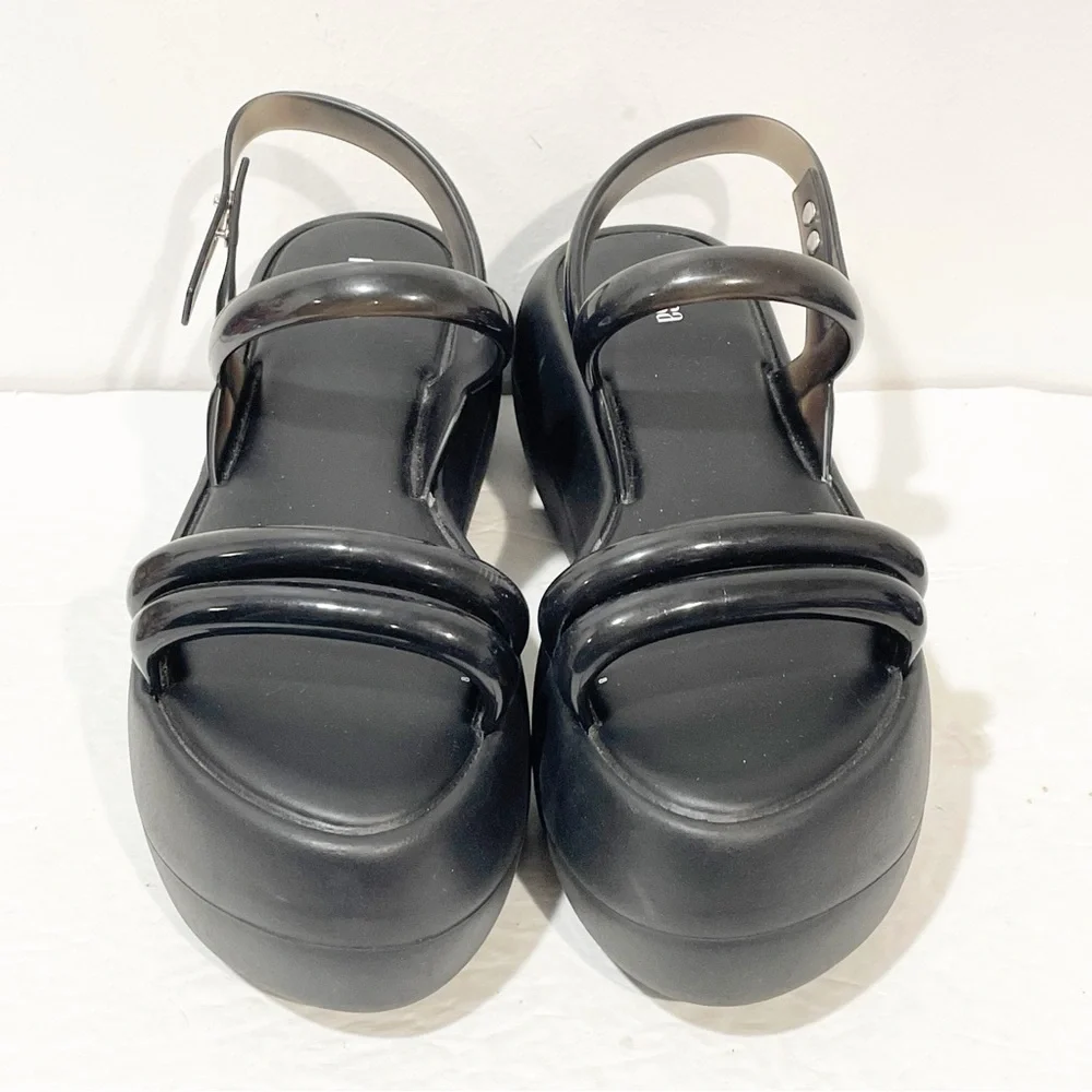 Melissa Women's Size 9 Black Air Bubble Platform Sandal Shoes‎